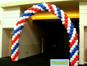 Patriotic Balloon Arch in Red, White and Blue | Up,Up & Away!